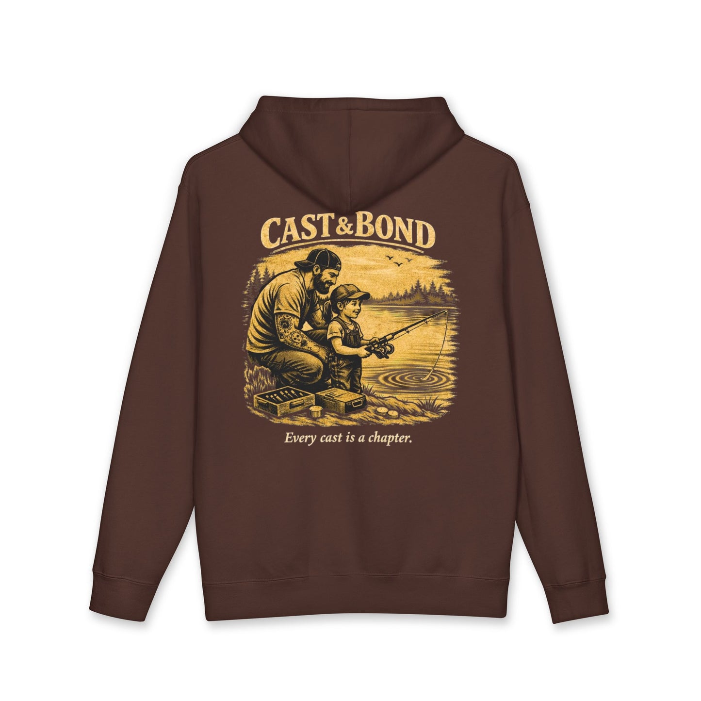 Cast & Bond Hoodie — “Every Cast Is a Chapter” Father‑Child Fishing Sweatshirt
