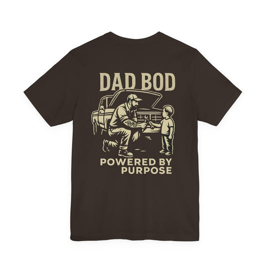 Dad Bod Tee – “Dad Bod Powered by Purpose” Vintage Fatherhood T‑Shirt