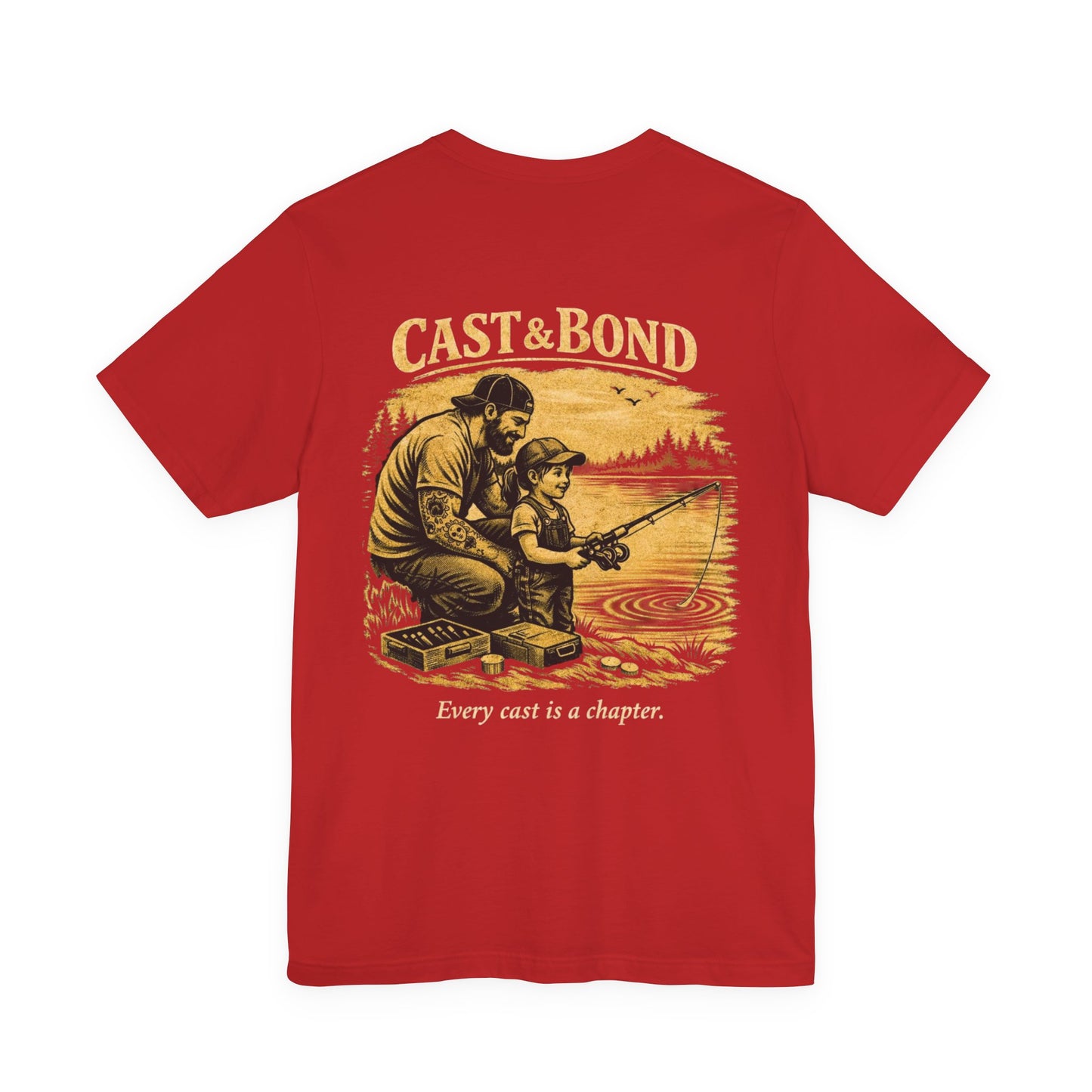 Cast & Bond Fishing Tee — "Every Cast Is a Chapter" Dad & Daughter Angler Shirt