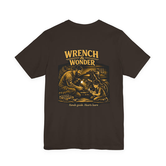 Wrench & Wonder Vintage Mechanic T-Shirt — “Hands Guide. Hearts Learn.”