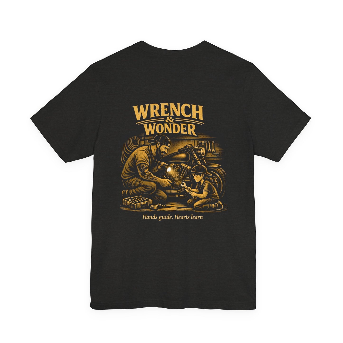 Wrench & Wonder Vintage Mechanic T-Shirt — “Hands Guide. Hearts Learn.”