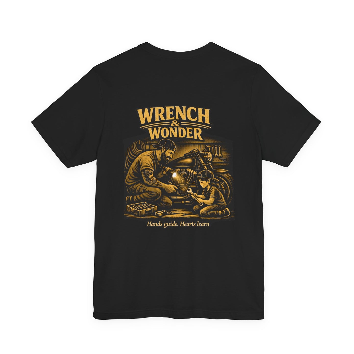Wrench & Wonder Vintage Mechanic T-Shirt — “Hands Guide. Hearts Learn.”