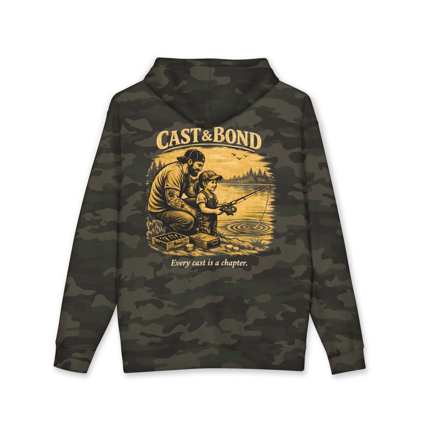Cast & Bond Hoodie — “Every Cast Is a Chapter” Father‑Child Fishing Sweatshirt