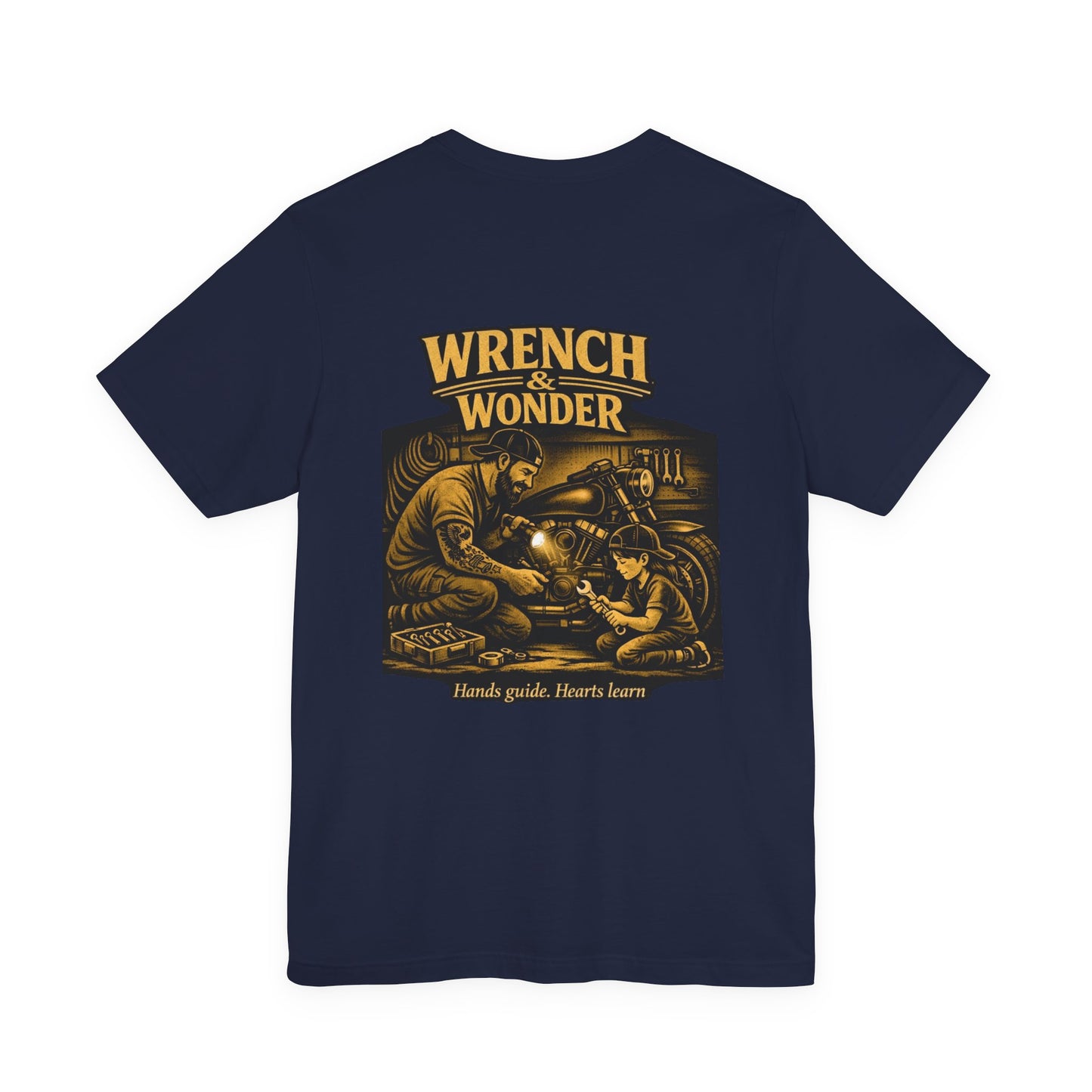 Wrench & Wonder Vintage Mechanic T-Shirt — “Hands Guide. Hearts Learn.”